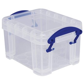 Really Useful Plastic Storage Box 0.14 Litre Clear (Pack of 10)