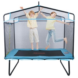 VEVOR 6FT Trampoline for Kids, 72" Indoor/Outdoor Toddlers Trampoline, Mini Baby Trampoline with Safety Enclosure Net, Gymnastics Bar, Hammock, Recreational Trampoline Birthday Gift for 3+ Years Kids