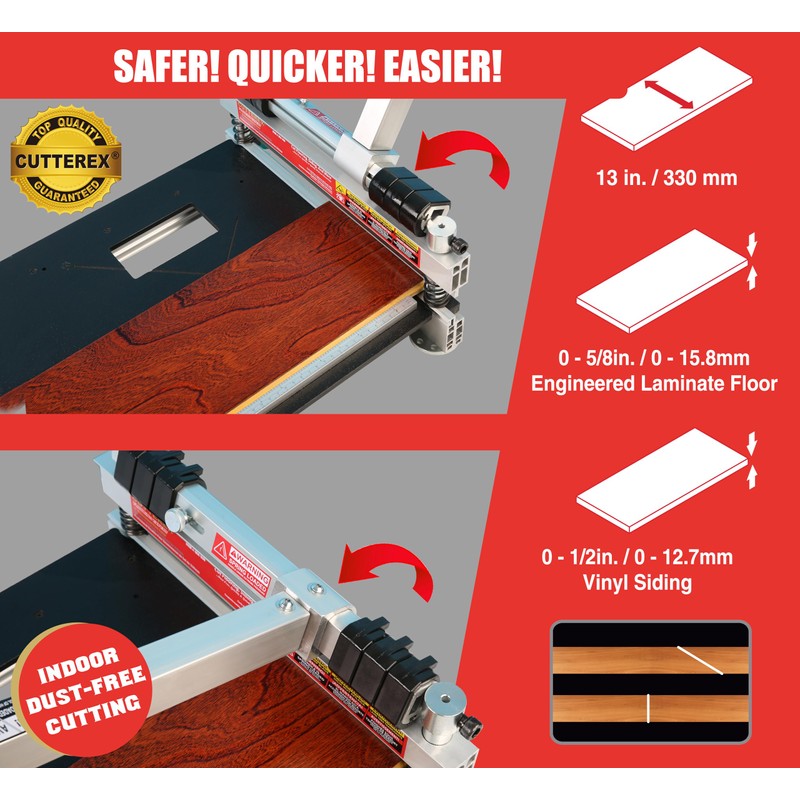CUTTEREX Heavy Duty 13" Professional Laminate Floor Cutter, Vinyl Floor