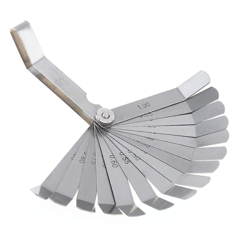 OriGlam Offset Feeler Gauge Set with 16 Blades, Standard Metric