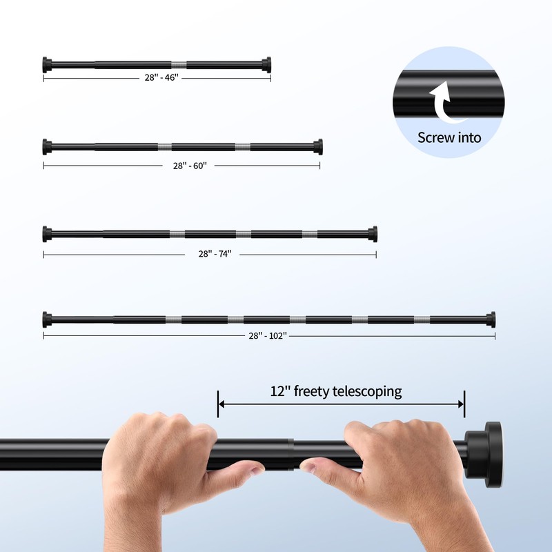 Mcrbeay Shower Curtain Rod, 1" Diameter Heavy Duty Tension Shower
