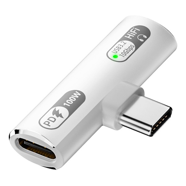 Jadebones USB C Splitter with 100W Fast Charging, Dual USB
