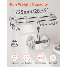 Alise Bath Double Towel Bars Towel Racks for Bathroom,Wall Mount Towel Holder Heavy Duty SUS304 Stainless Steel Towel Hanger Towel Rail,Brushed Nickel 28 Inch