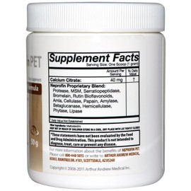 Arthur Andrew Medical, Neprofin PET, Veterinary Enzyme Formula, Household Pet Support for Pain-Free Living, Vegan, Non-GMO, 50g Tub