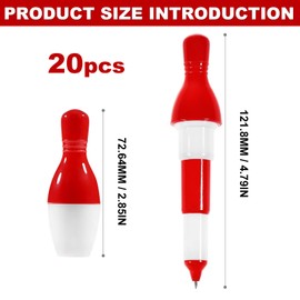 Pack of 20 Bowling Ballpoint Pens Mini Bowling Pens Retractable Ballpoint Pen Plastic Ballpoint Pen Bowling Rollerball Pens for Party Decoration School Supplies (Mixed Colours)