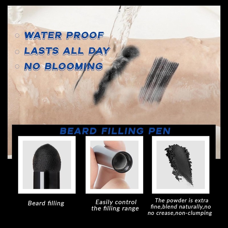 Noerrors Kit De Lápiz Para Barba, Lápiz Rellenador De Barba