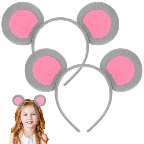 2 Pcs Cute Mouse Ears Headband for Kids and Adults