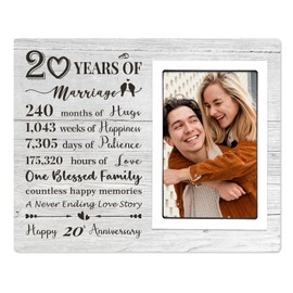 60th Anniversary Wedding Gifts for Her and Him - 60th Anniversary Picture Frame, Anniversary Marriage Gifts for Couple, Husband or Wife, 60 Years of Marriage, Fits 4x6 Inches Photo
