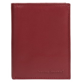 bruno banani Genuine Leather Wallet for Men, Women, Secure Wallet, Practical Wallet, RFID Protection, 8 Card Slots, 2-Way Folding, Coin Compartment with Press Stud Closure, 021909, red
