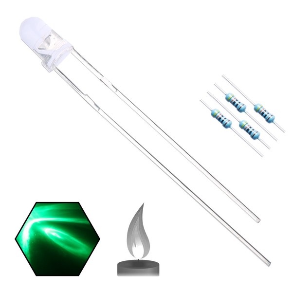 EDGELEC 100pcs 3mm Green Flicker Flickering LED Diodes Candle Flicking