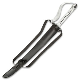 K EXCLUSIVE Fantasy Sword and Sheath with Strap - Stainless Steel Blade, Cast Resin Handle, Traditional Cord-Wrap, Tassel Accent, Cast Metal Tsuba, for Gamer Katana Collection - 39 3/4" Length