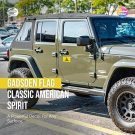 United by Color Dont Tread On Me Gadsden Flag Stickers 2 Pack – Waterproof, Durable Vinyl American Flag Decal – Perfect for Laptops, Cars, Water Bottles, Truck and More (Style 2)