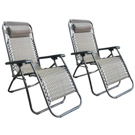 Trimex Zero Gravity Lounge Chair Adjustable Recliners with Head Rest [Set of 2]