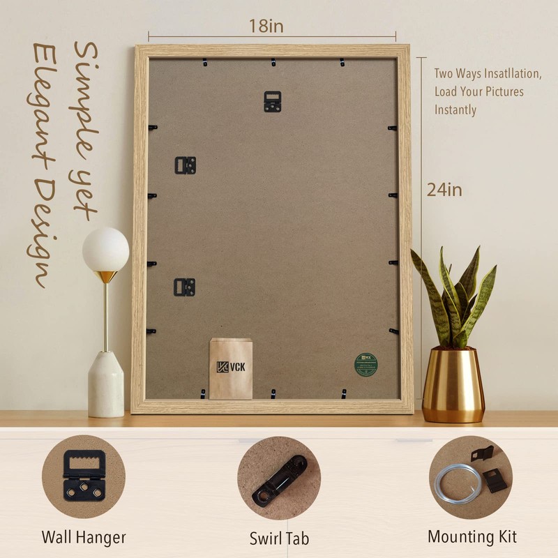 VCK 18x24 Poster Frame Set of 3 - Oak, Natural