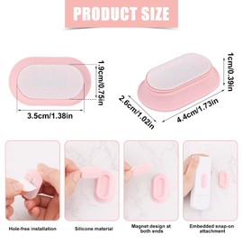 4pcs Magnetic Remote Control Holder Wall Mount, Self-Adhesive Remote Holder Silicone Remote Control Organizer Hole-Free Remote Control Caddy for TV Home Office School Supply Storage (4 Colors)