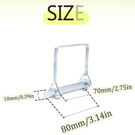 Ruidee 5 Pcs Shaft Locking Pin 10x80mm Wire Lock Pin Safety Coupler Pin Carbon Steel Square Retainer Wire Clip Hitch PTO Pin Trailers Pin for Farm Garden (FSX/10x80mm)