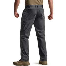 CQR Men's Quick Dry Tactical Pants, Water Resistant Outdoor Pants, Lightweight Stretch Cargo Work Hiking Pants, Runyon Cargo Pants Charcoal, 32W x 32L