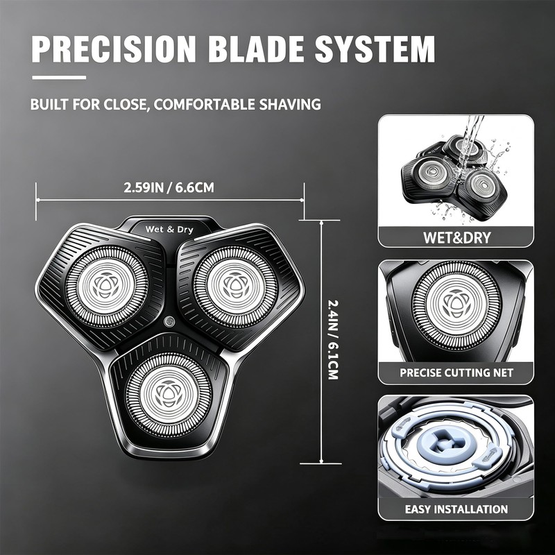 SH50 Replacement Shaver Heads,Round Housing Series 5000 Replacement Heads Set