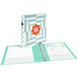 Avery 3 Ring Binder, 1 Inch Round Rings, Retro Collection, Flower Power (26802)