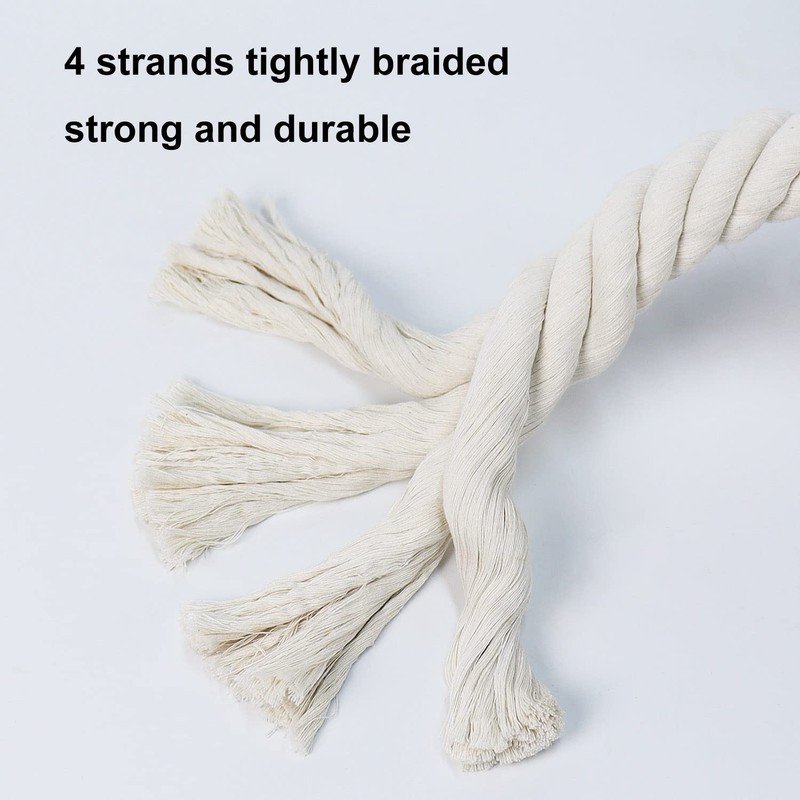 Natural Cotton Rope (3/4 in x 100 ft) Soft White