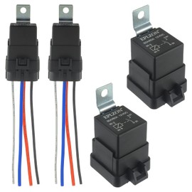 EPLZON 4 PIN 80/60 AMP 12V DC SPST Waterproof Relay Heavy Duty 14 AWG Tinned Copper Wires with Harness Kit for Boats Auto Fan Cars(Pack of 2pcs)