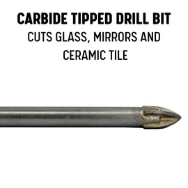 Drill America 1/4" Carbide Tipped 4 Flute Glass & Tile Drill Bit