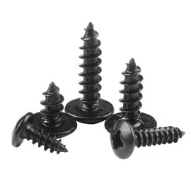 Xiedeai Blackened Cross Wood Screws - Large Pan Screws Multipurpose Wood Carbon Steel Pan Head Round Head Mushroom Head Self-tapping Screws M3 M4 M5