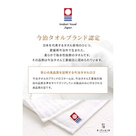 B-PLAID Handkerchief Mini Towels, Imabari Towels, Set of 3, Made in Japan, Approx. 7.9 x 7.9 inches (20 x 20 cm), Men's and Women's Mini Handkerchief, Hand Towel, Ribbed, Long Pile, Soft and Thin
