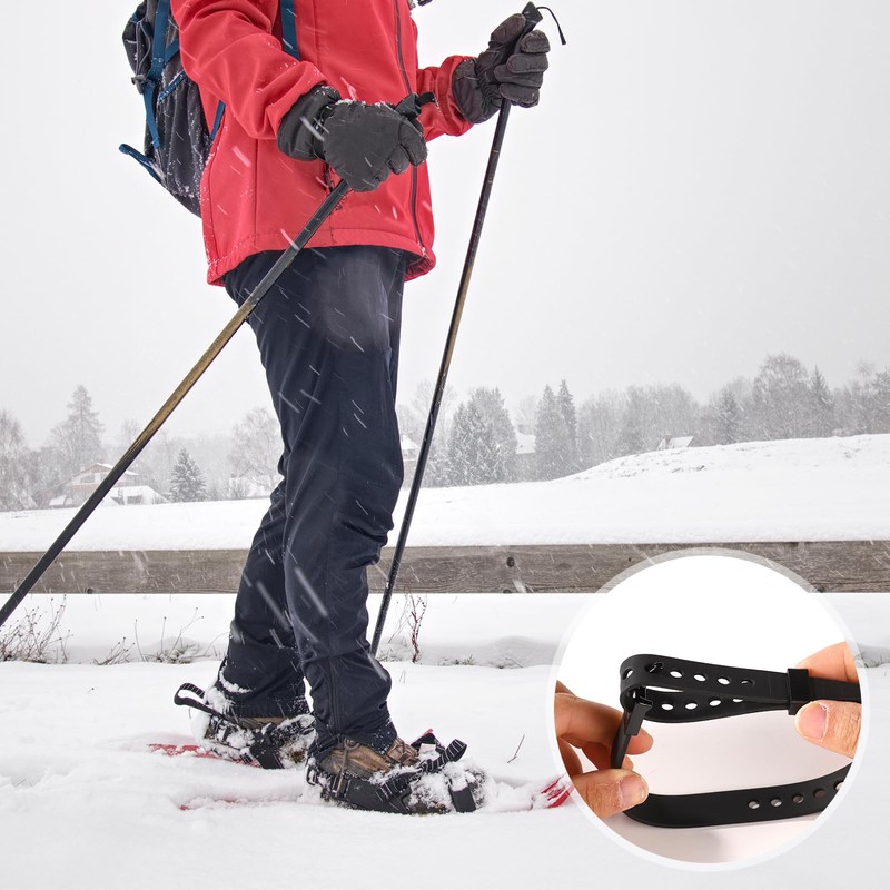 4pcs Snowshoe Straps, 9x0.8 Inch Snowboard Binding Straps Adjustable Ski