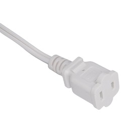 Short 3 FT Extension Cord, 2 Prong US AC Male and Female Power Cable, 2 Polarized Outlets Saver Power Extension Cord Cable for NEMA 1-15P to NEMA 1-15R, White