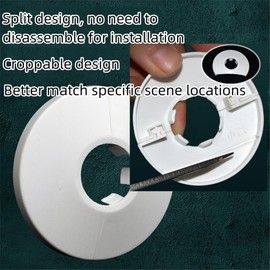 2pcs Split Flange Outer Diameter Plastic Pipe Cover Escutcheon, Wall Pipe Tube Decoration, White (50)