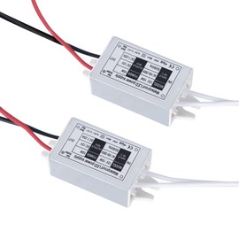 12 Volt LED Power Supply, Klarlight 15W DC 12V Waterproof IP67 LED Driver Transformer, 110V AC to 12V DC Converter for DC 12V Low Voltage Outdoor LED Lights LED Strip Lights CCTV Camera (Pack of 2)