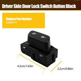 22899701 Door Lock Switch Button Driver Side Fit for Chevy Sonic 2017-2020 Impala 2014-2017 for Buick Regal 2014-2017 Black