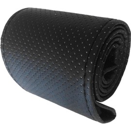 Aqxreight Funda para Volante, Funda Universal para Volante de Coche, Funda para Volante de Cuero de Microfibra Perforada Cosida a Mano para 38 Cm de Diámetro (Negro)