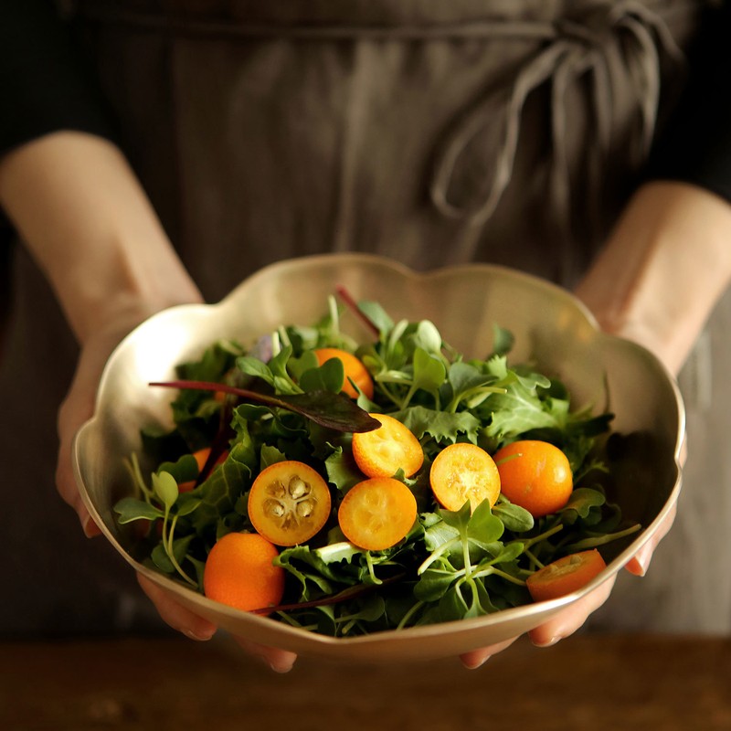 Notdam Bangjja Yugi Flower Salad Bowl / 놋담 방짜유기 꽃