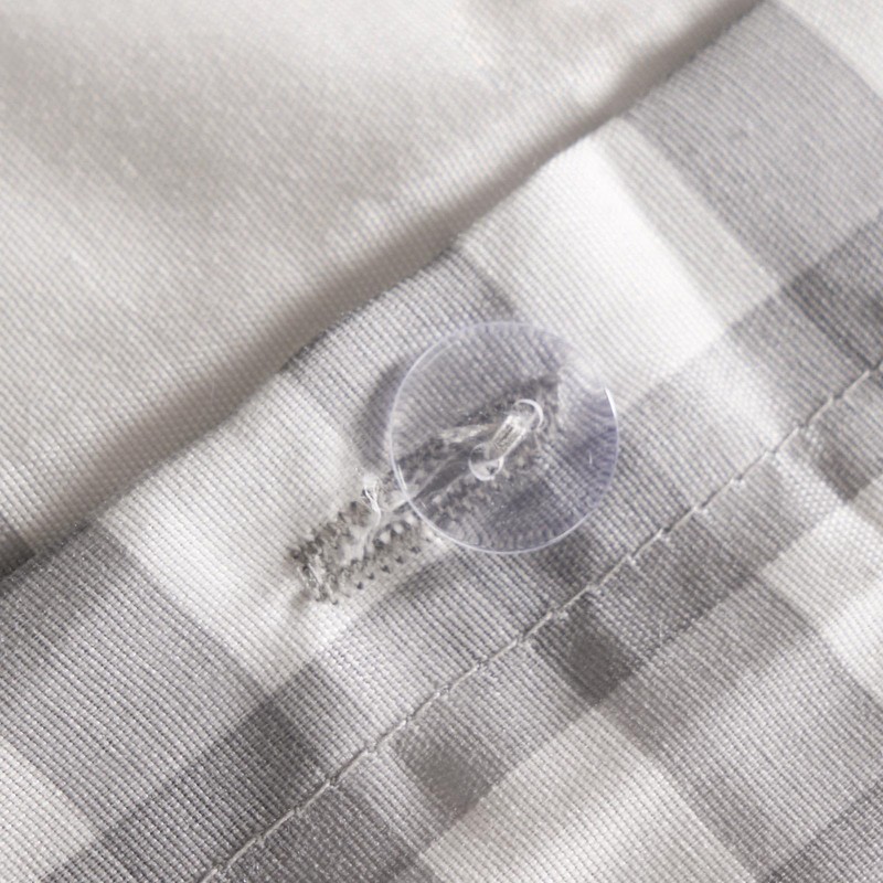 OHS Grey Double Duvet Set, Reversible Check Bedding Super Soft