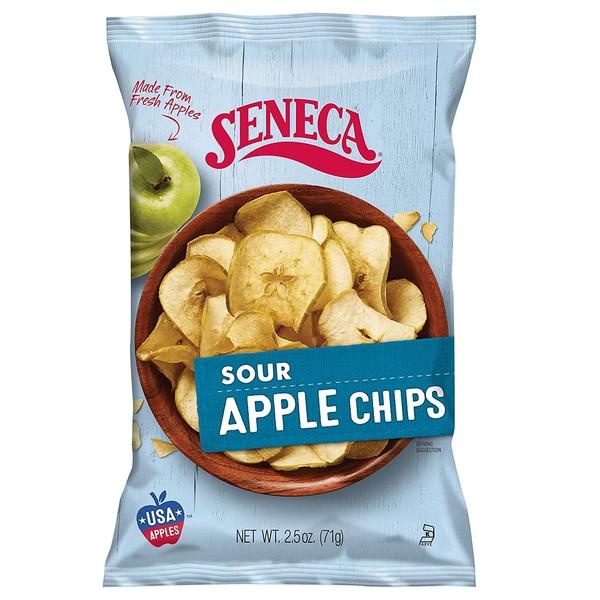 Seneca Sour Apple Chips | Made from Fresh Apples | 100% Granny Smith Apples | Yakima Valley Orchards of Washington | Crisped Apple Perfection | Foil-Freshness bag | 2.5 ounce (Pack of 12)