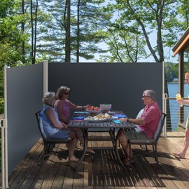 YITAHOME 236''X 71'' Double Side Awning Retractable Side Awning Folding Privacy Screen Privacy Fence Waterproof UV-Resistant Privacy Awning Outdoor for Garden, Deck, Patio, Pools, Balcony, Gray