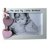 Me and My Little Brother Photo Frame Gift White Pink