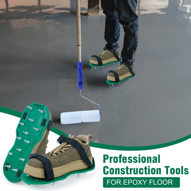 9 Inch Screed Spiked Roller Self Leveling Concrete Roller Epoxy