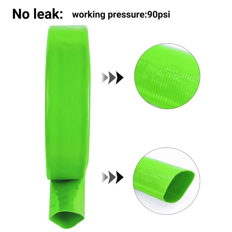 2 inch x 100 FT Pool Backwash Hose, Green Heavy
