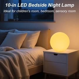 10-in LED Ball Light, Dimmable RGB Color Changing LED Globe Orb Mood Light