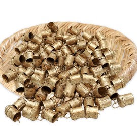 Set of 50 Mini Christmas Bells – 1 cm Vintage Jingle Bells for Crafts, Tree Decoration, Farmhouse & Holiday Décor