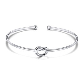Jewanfix Bridesmaid Proposal Gifts, Stainless Steel Tie The Love Knot Bridesmaid Bracelet for Wedding with Gift Box