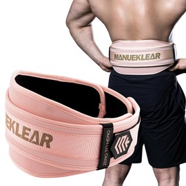 Weight Lifting Belt, Lifting Belts for Women Men, MANUEKLEAR Weightlifting Belt Quick Locking Back Support for Bodybuilding, Fitness, Powerlifting, Cross Training, Squats, Workout, Exercise (Pink,