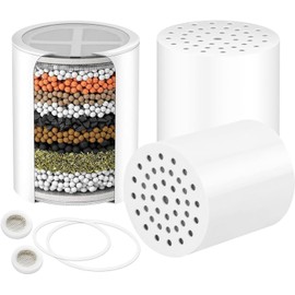 AWO 3 PACK Replacement Shower Filter Cartridge Compatible with Aqua bliss SF100 & SF220 Showerhead,Multi Stage Shower Filtration Systems for Hard Water Reduces Chlorine,Fluoride and Harmful Substance