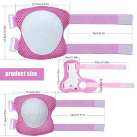 Inline Skates Children's Knee Pads 6-in-1 Protectors Inline Skates Boys and Girls Protectors for 3-8 Years Old Skating (Pink)