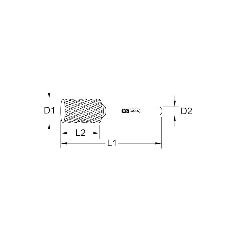 KS Tools 515.3221 Hard metal cylinder rotary burr form A