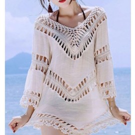 Herringbone Beach Cover-up Mini Dress
