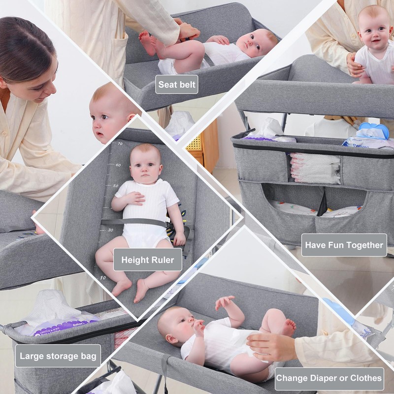 Portable Baby Changing Station with Adjustable Height - Foldable Diaper